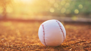 Baseball on the pitching mound