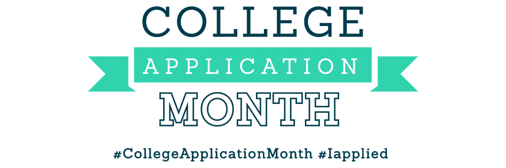 College Application Month logo with #CollegeApplicationMonth and #Iapplied