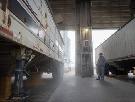 Photo of a grain elevator site