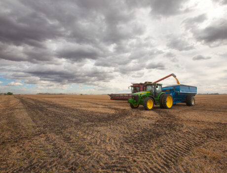 Photo of a tractor in a field