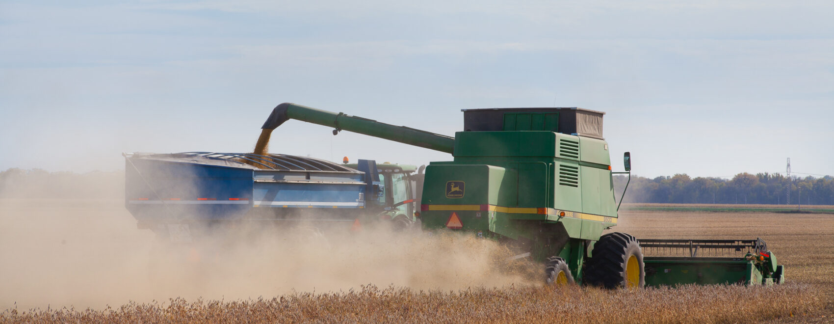 Photo of a combine in a field