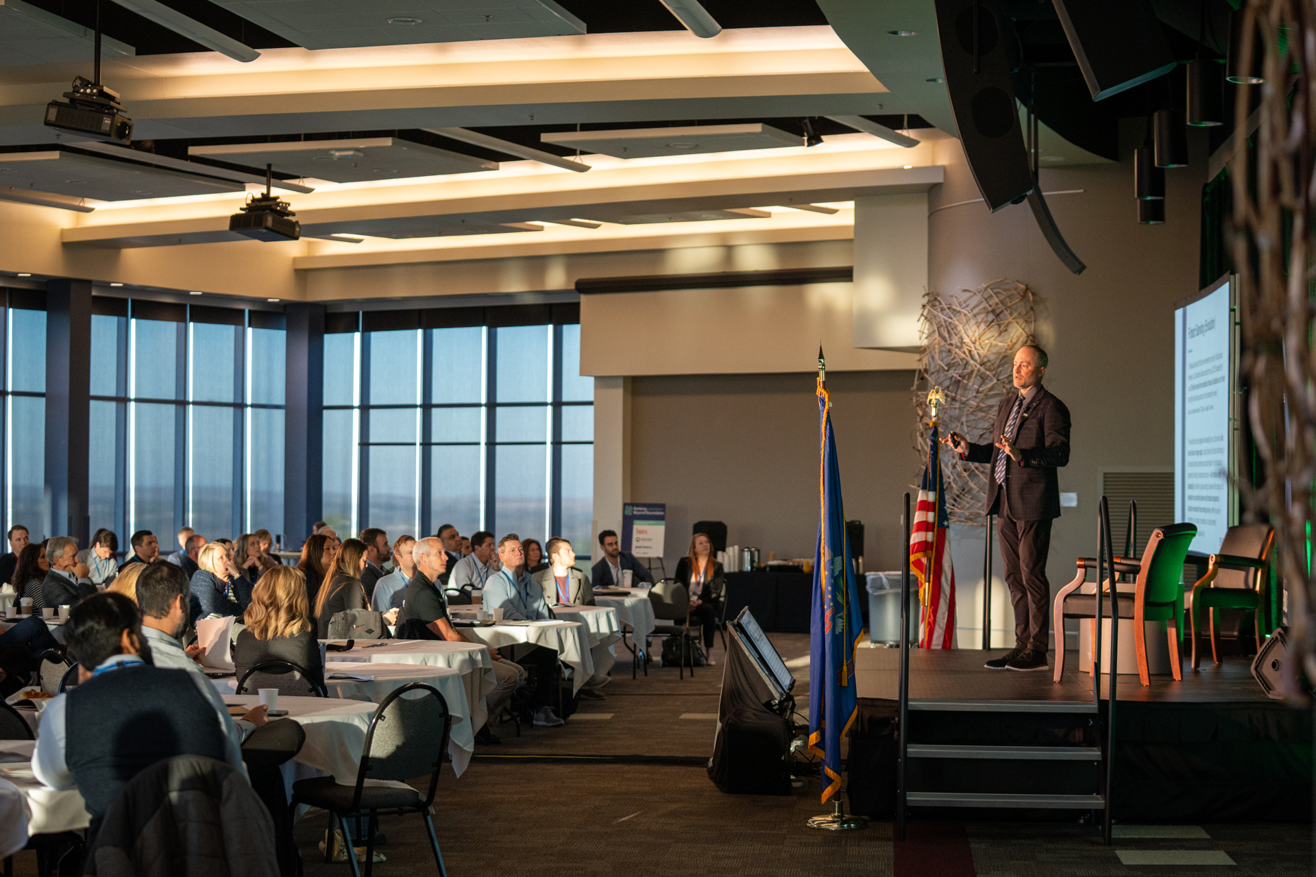 photo of President Don Morgan speaking during the 2025 Banking Beyond Boundaries Conference
