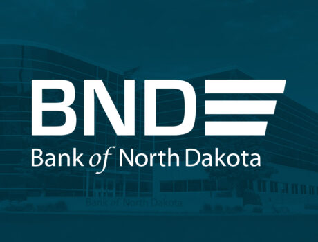 Photo of the BND logo with the Bank building in the background