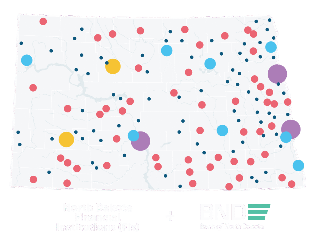 Financial Institution Map of North Dakota