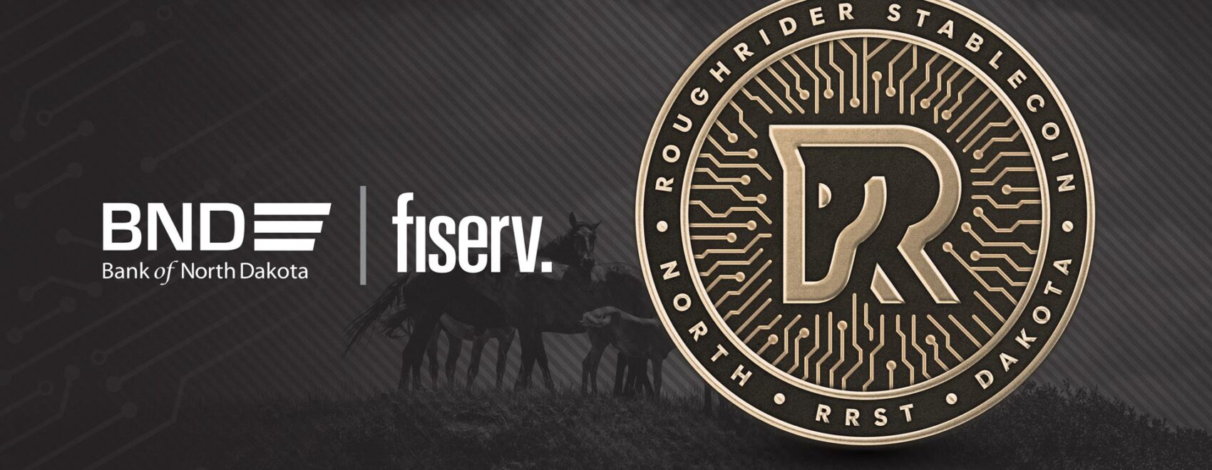 Photo of the roughrider coin and BND, Fiserv logo