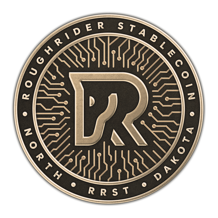 Roughrider Stablecoin coin design - front